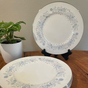 Vintage Wedgwood Belle Fleur Bone China Dinner Plates - 10.5 inch - Set of 6